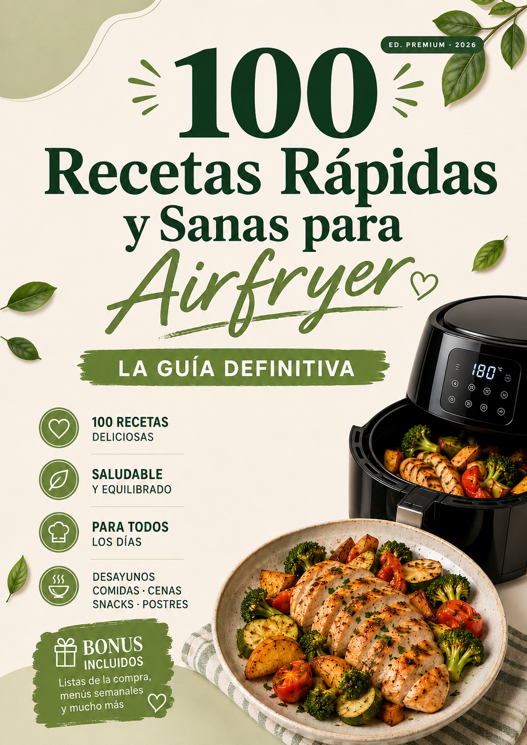 100 Recetas Rápidas y Sanas para Airfryer. La guía definitiva